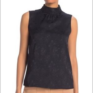 NWT Calvin Klein mock neck jacquard blouse